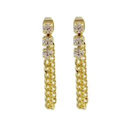 gold earrings with cubic zirconia