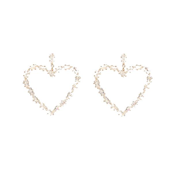 gold heart earrings
