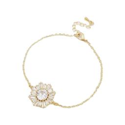 gold bracelet with flower and diamond