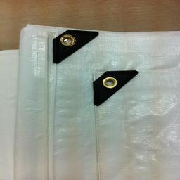 PE tarpaulin with brass eyelet and corner patch