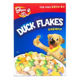 Box Package of Superpaw freeze-dryed cereal for dogs, Duck Flakes