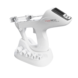 The device automatically injects a certain amount of solution into the patient's skin using a sterile needle.