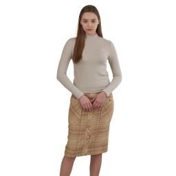 the skirt in beige plaid