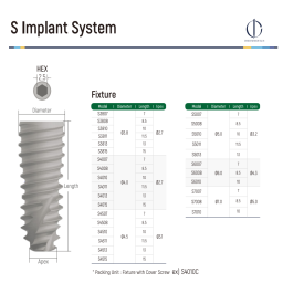 Sub_merged Fixture. 2.5 hex connection. 
Packing Unit: Fixture with Cover Screw.