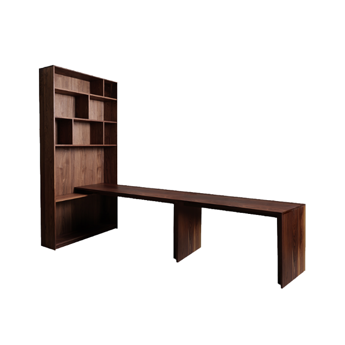 the wall unit and the table