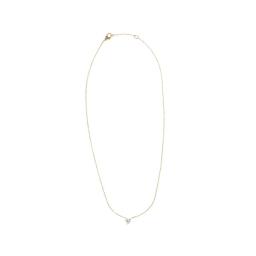 a gold chain necklace with a heart pendant