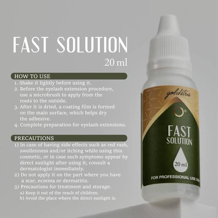 OCLAIR GOLDSTRA FAST SOLUTION
The essential item for eyelash extension specialists.
Make eyelash extension procedure faster and safer with this non-alcoholic fast solution.