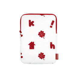 red house and red flowers