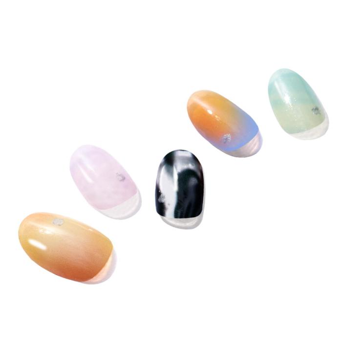 It's high quality gel nail strips. it called semicured gel or gel nail stickers. 
We have two kinds of gel nail strips that UV lamp cure & solar cure type.

It's worlds best quality, and we provide professional manufacturing system and packaging, designing at the same time. We look forward to be a good partner with you.