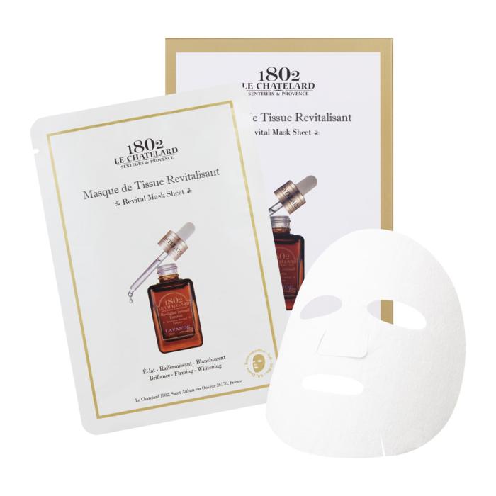 a sheet mask and a bottle of serum