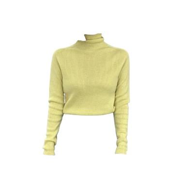 yellow turtleneck sweater