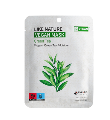like nature vegan mask green tea