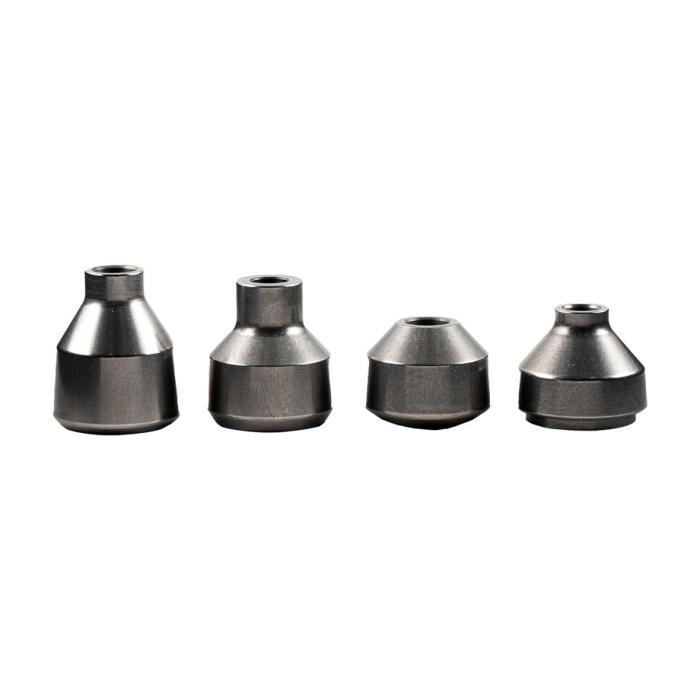 a set of four different drill bits
