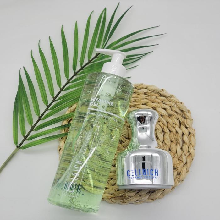 Hyaline gel (real product) + ice cooler used together
=> Sunburn and red damage instantly soothe skin