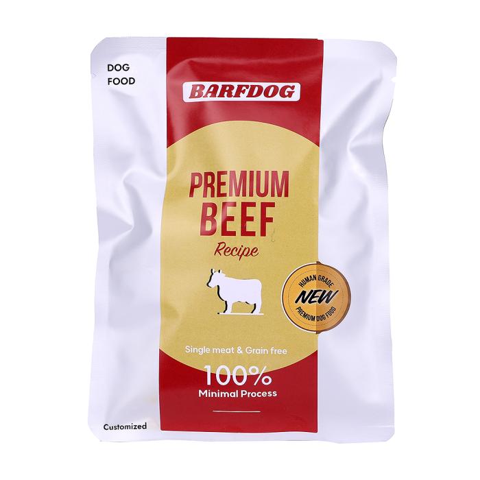 A recipe that has a tight nutritional value using grazing cattle grown on grass alone. Best meal for a nutritious dog.