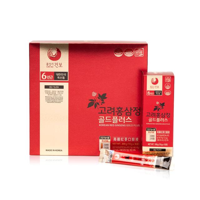 a red box and a package of tea