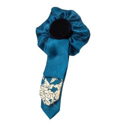 Daenggi Hair Gobchang : Korean traditional pigtail ribbon hair tie - turquoise