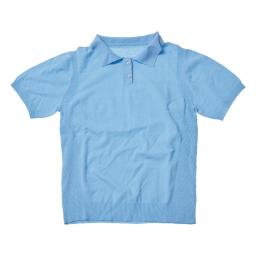 blue polo shirt isolated on white background