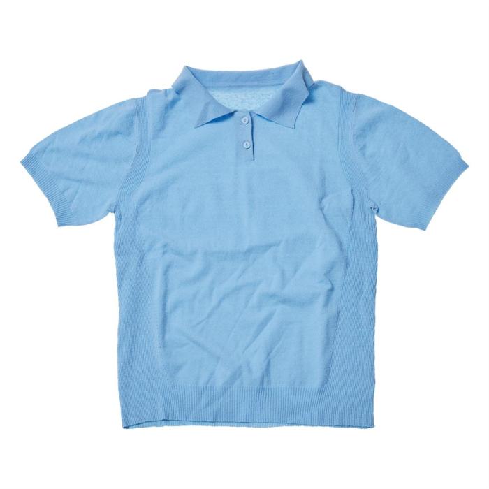 blue polo shirt isolated on white background