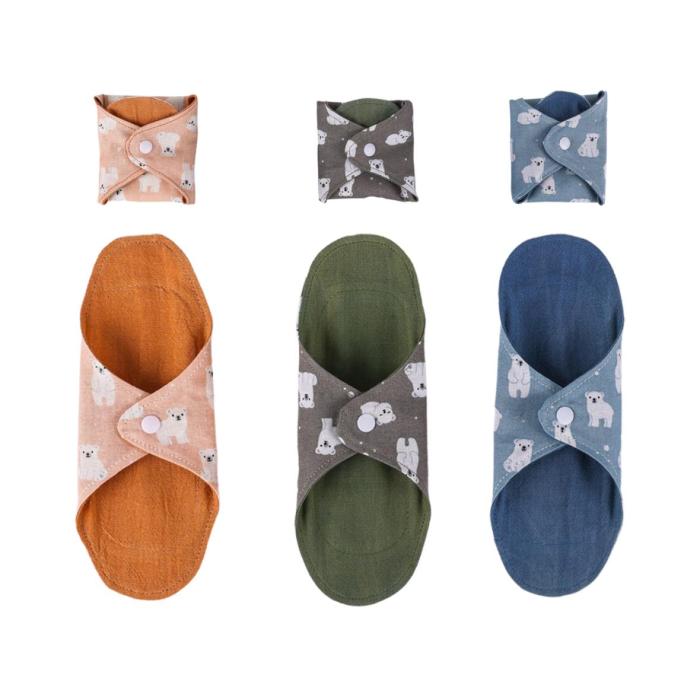 Pure Cotton Pad Sanitary Napkin Liner SET(Mugwort/Indigo/Red clay)