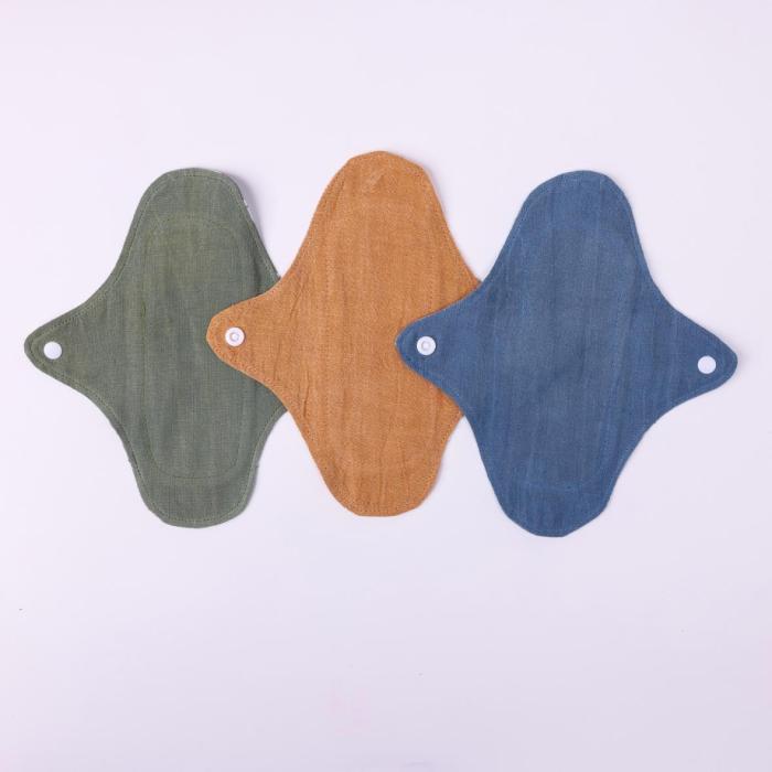Pure Cotton Pad Sanitary Napkin Liner SET(Mugwort/Indigo/Red clay)