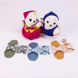 Pure Cotton Pad Sanitary Napkin Liner SET(Mugwort/Indigo/Red clay)