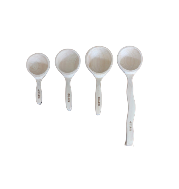 the four different sizes of spoons