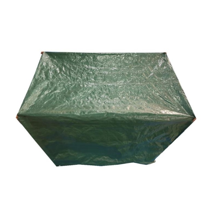 a green tarpaulin