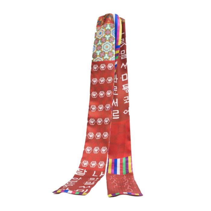 red silk scarf