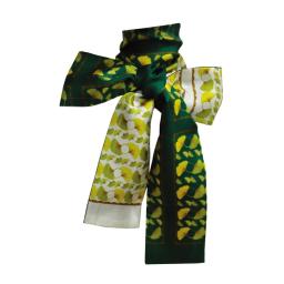 green and yellow silk scarf