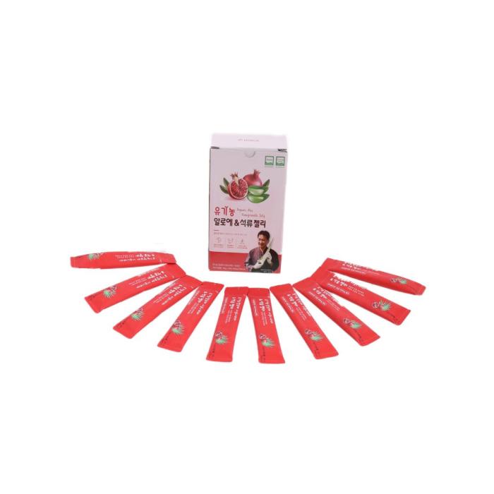 Organic Aloe Saponaria Pomegranate Jelly Stick Pomegranate Flavor-300g (30gX10ea)