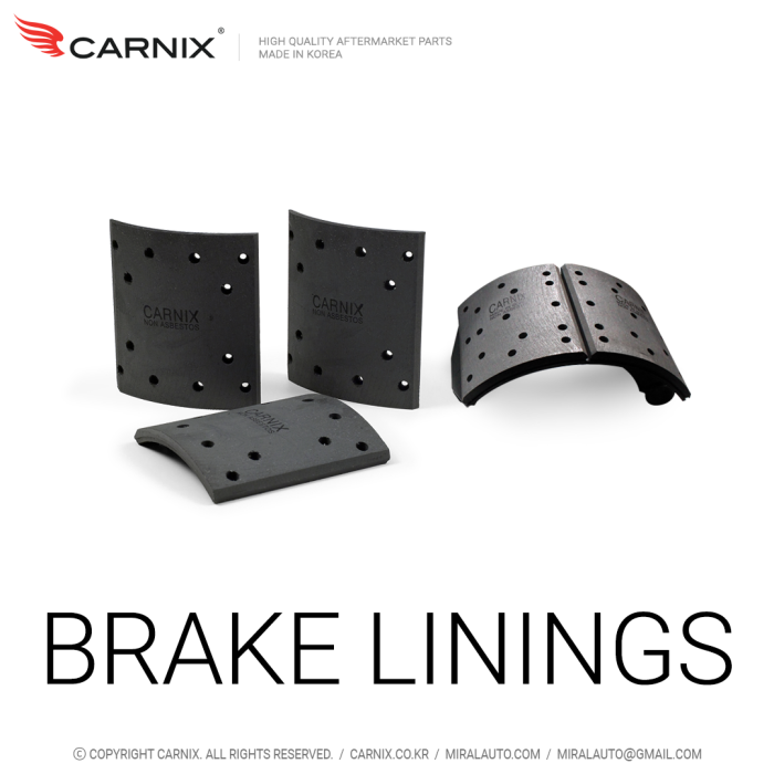 CARNIX - Brake lining - made in Korea