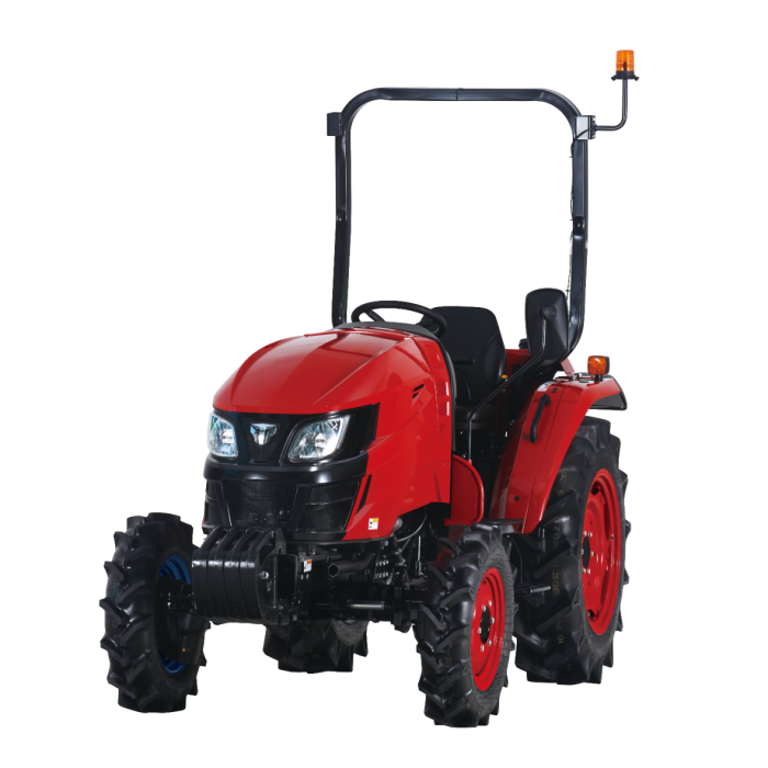 a red tractor