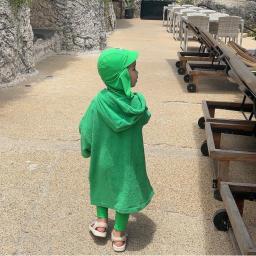 SWALL Hooded Beach  Gown Greenapple : beach cotton towel