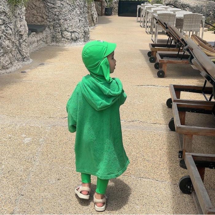 SWALL Hooded Beach  Gown Greenapple : beach cotton towel