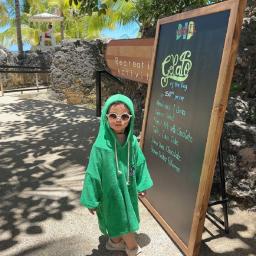 SWALL Hooded Beach  Gown Greenapple : beach cotton towel