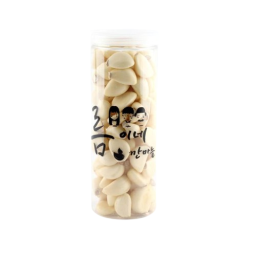 white garlic in a glass jar