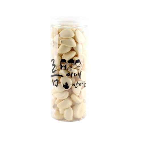 white garlic in a glass jar