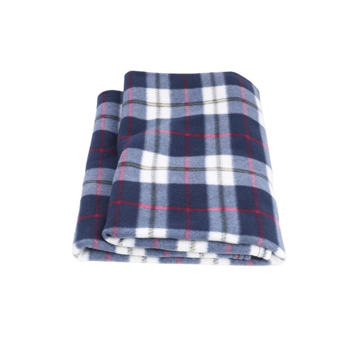 blue and red plaid blanket