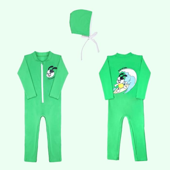 'Swimmabebe' Sugnature Neonade Rashguard GreenApple
