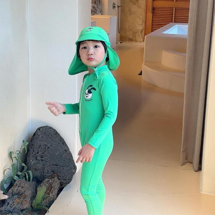 'Swimmabebe' Sugnature Neonade Rashguard GreenApple