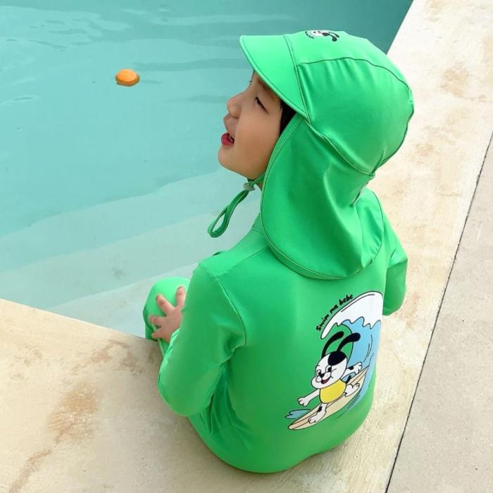 'Swimmabebe' Sugnature Neonade Rashguard GreenApple
