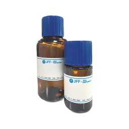 two small brown glass bottles with blue caps