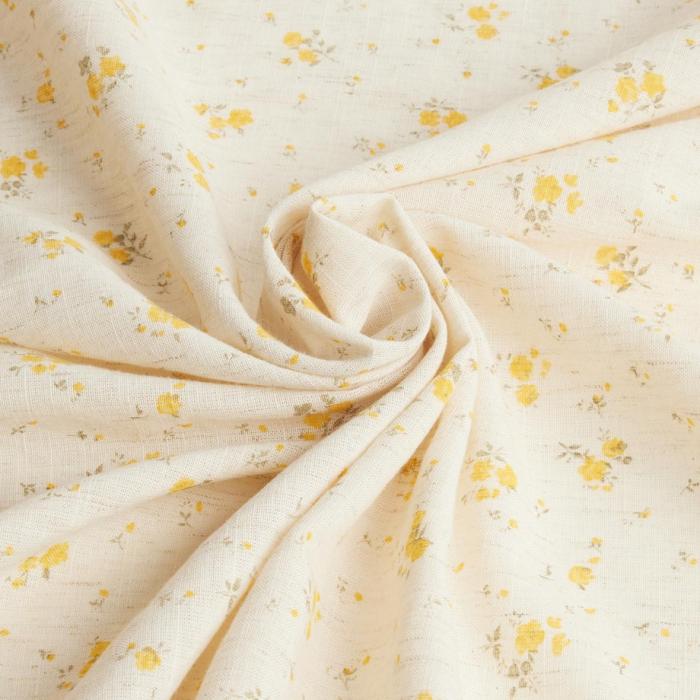 yellow floral fabric