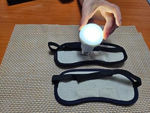 Test copper sulfate sleeping eye patch