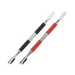 a pair of red and black retractable pens
