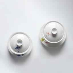 [sodamcoop] Baekja(White porcelain) lotus Gaiwan(tea receptacle with lid) Set