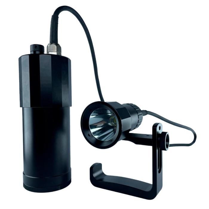 a flashlight and a tripod