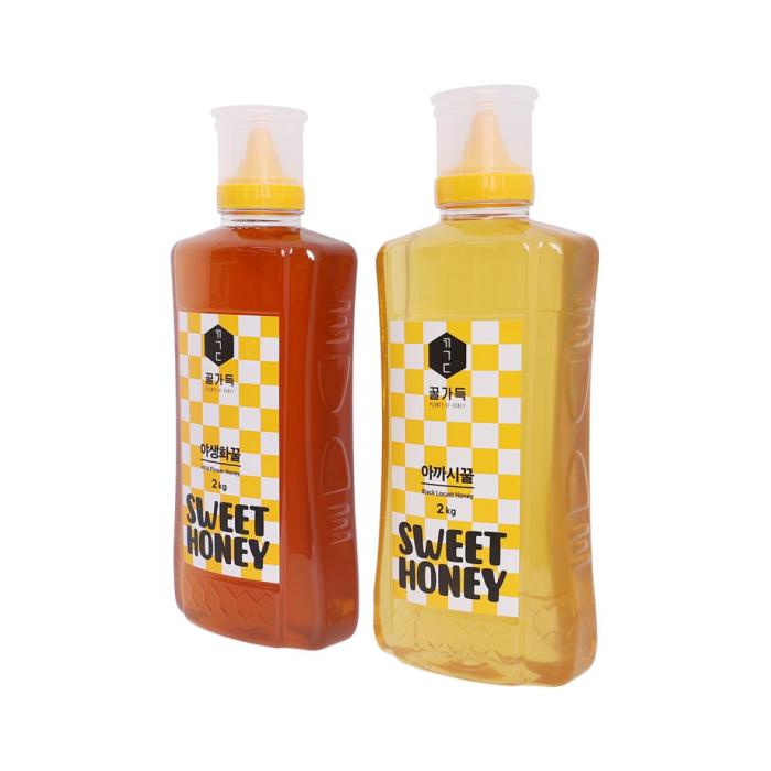 Plenty of honey set (acacia honey 2kg+Wild flower honey 2kg)