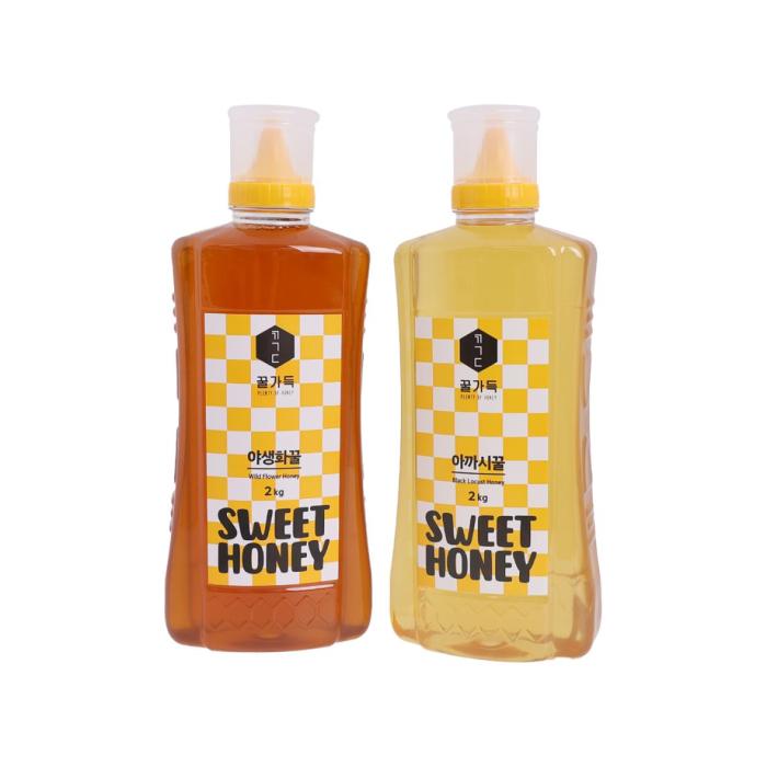 Plenty of honey set (acacia honey 2kg+Wild flower honey 2kg)